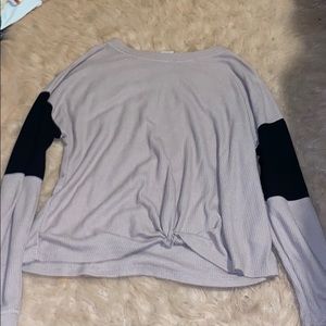 Pink and black sweater crop top